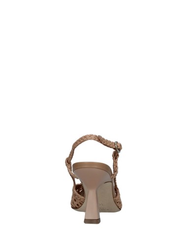 Slingback con tacco intreccio beige