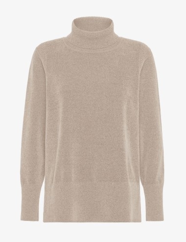 Maglione Velvet Vent Turtleneck Wom Knit crema