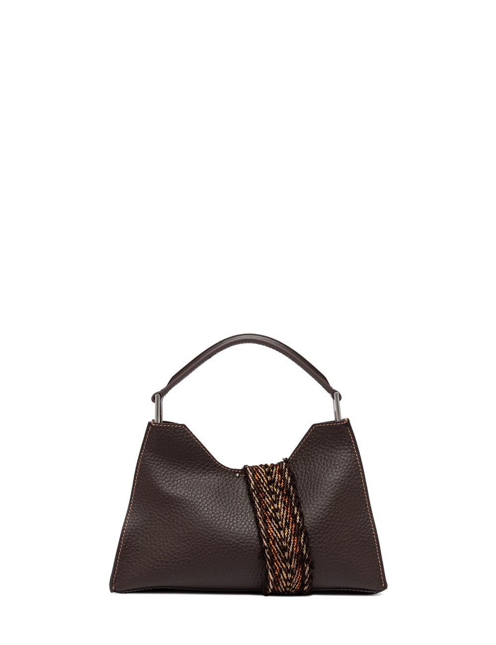 Borsa a tracolla in pelle AURORA ESPRESSO-CASTORO