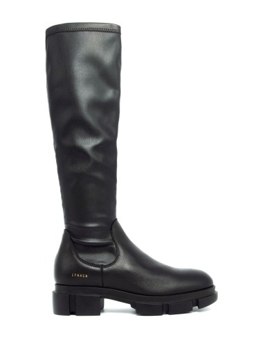Stivale elasticizzato in pelle nero