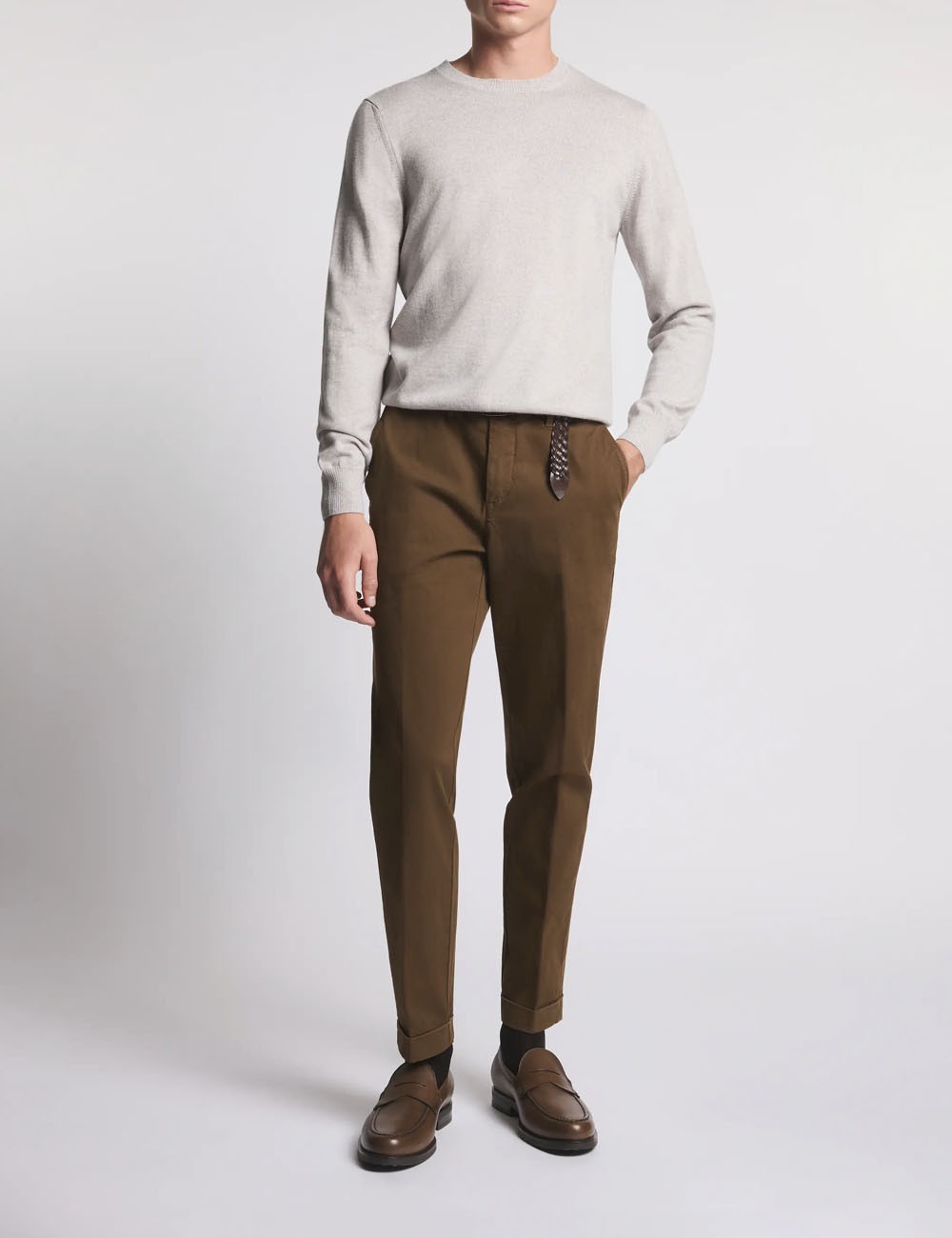 Pull Girocollo in Lana grigio