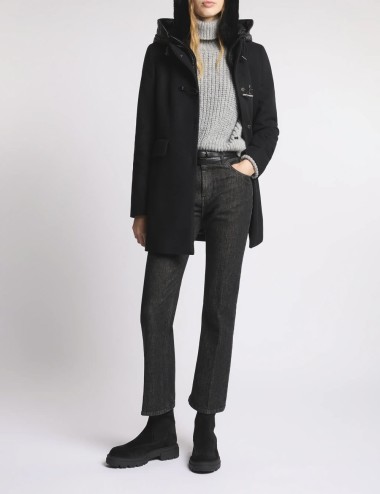 Toggle Coat in Panno di Lana nero