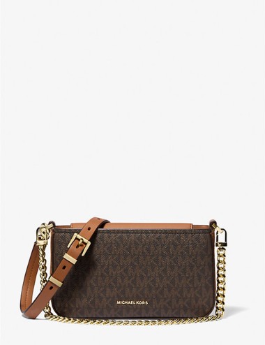 Pochette convertibile Bryant piccola con logo marrone ghianda